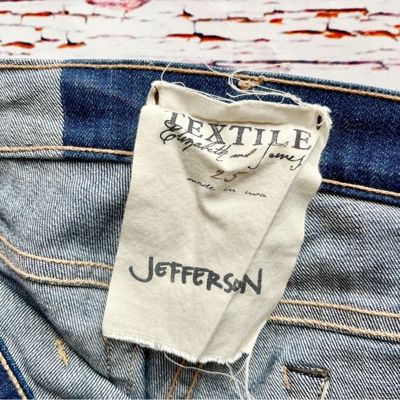 Elizabeth and James Jefferson Button Up Flare Jeans Mid Rise Medium Wash Size 25 - Picture 11 of 14